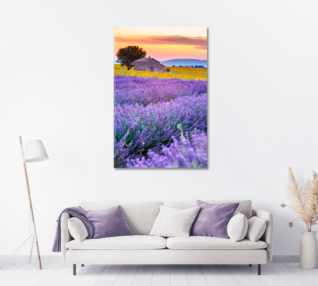 Valensole Plateau with Lavender Fields France Canvas Print-Canvas Print-CetArt-1 panel-16x24 inches-CetArt