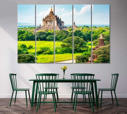 Landscape of Ancient Temples and Pagodas Bagan Myanmar Canvas Print-Canvas Print-CetArt-1 Panel-24x16 inches-CetArt