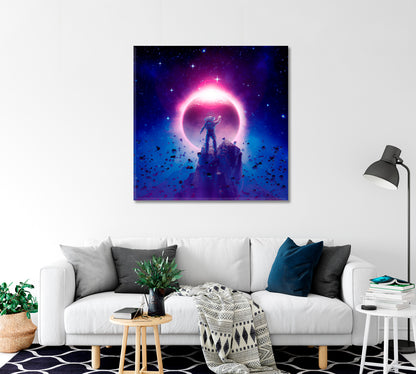 Astronaut in Space Canvas Print-Canvas Print-CetArt-1 panel-12x12 inches-CetArt