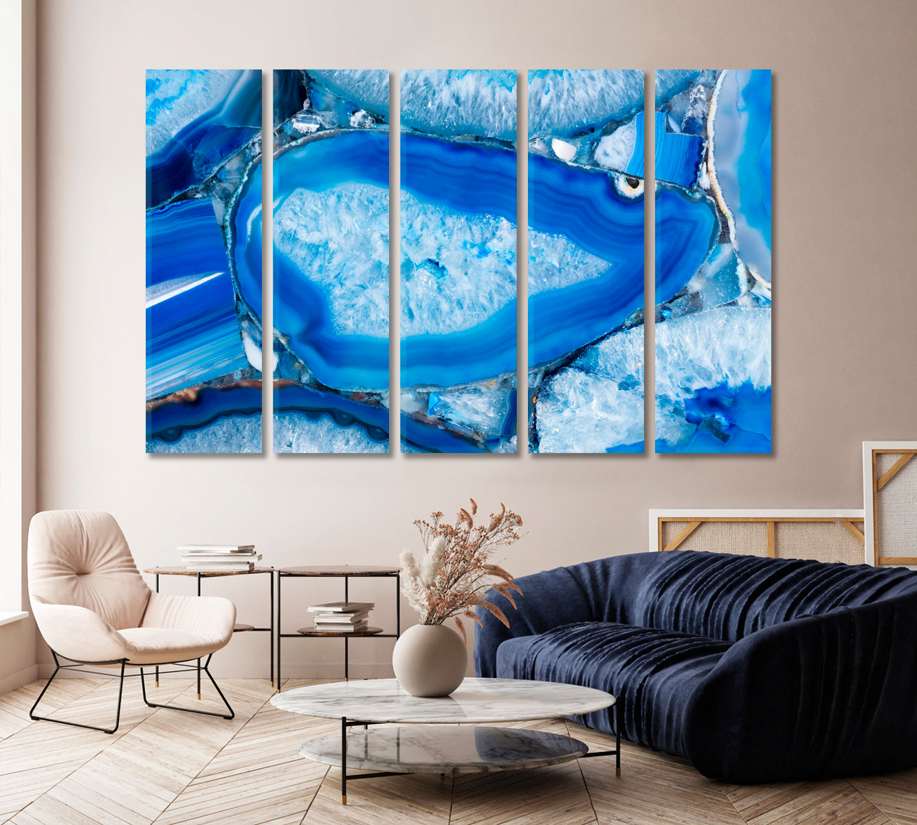 Blue Agate Canvas Print-Canvas Print-CetArt-1 Panel-24x16 inches-CetArt