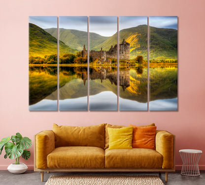 Kilchurn Castle Reflections in River Loch Awe Scotland Canvas Print-Canvas Print-CetArt-1 Panel-24x16 inches-CetArt