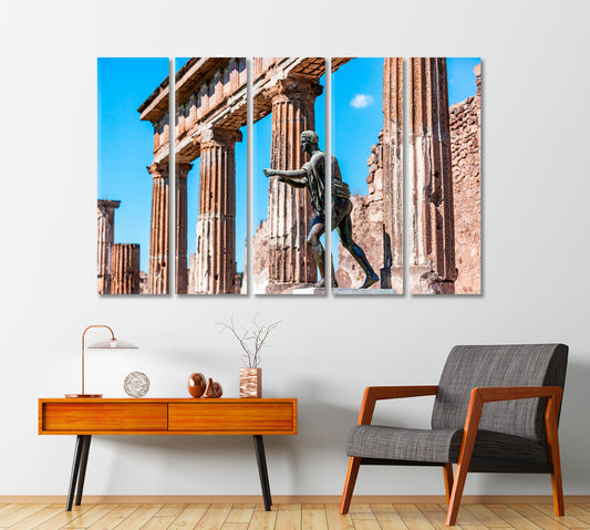 Ruins of Antique Temple of Apollo with Apollo Statue Canvas Print-Canvas Print-CetArt-1 Panel-24x16 inches-CetArt