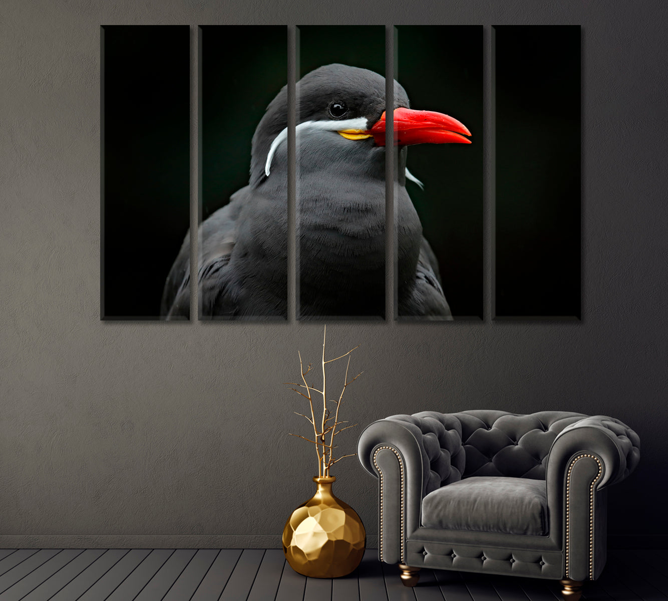 Black Tern Bird with Red Beak Canvas Print-Canvas Print-CetArt-1 Panel-24x16 inches-CetArt