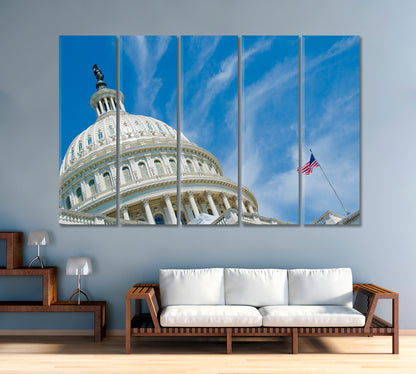 Dome United States Capitol in Washington Canvas Print-Canvas Print-CetArt-1 Panel-24x16 inches-CetArt