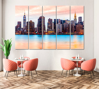 Manhattan Skyline NY USA Canvas Print-Canvas Print-CetArt-1 Panel-24x16 inches-CetArt