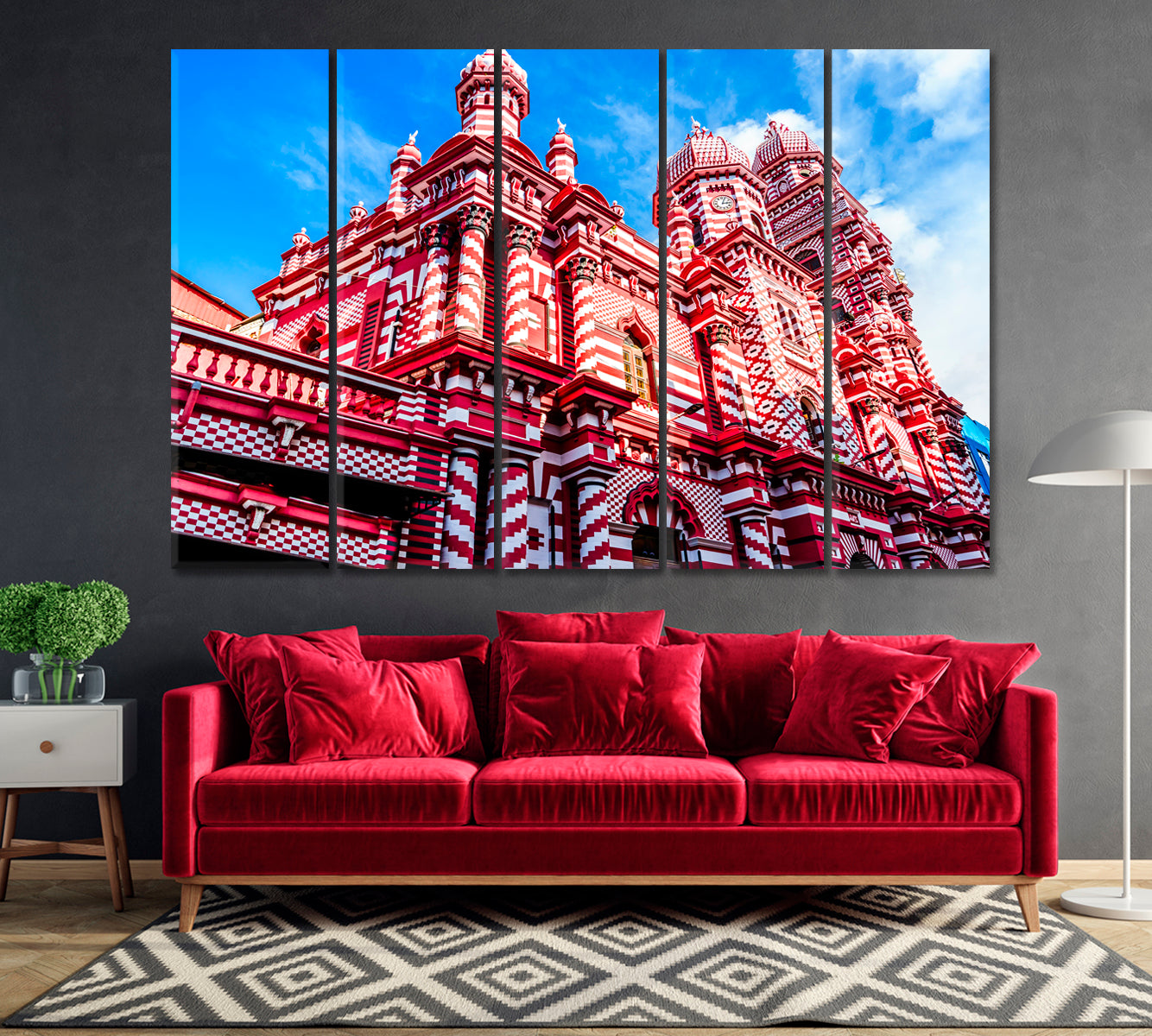 Jami Ul Alfar Mosque Colombo Sri Lanka Canvas Print-Canvas Print-CetArt-1 Panel-24x16 inches-CetArt