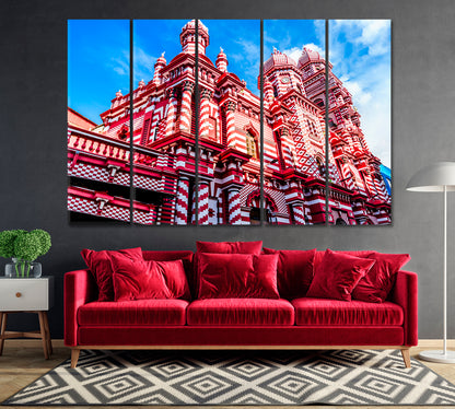 Jami Ul Alfar Mosque Colombo Sri Lanka Canvas Print-Canvas Print-CetArt-1 Panel-24x16 inches-CetArt