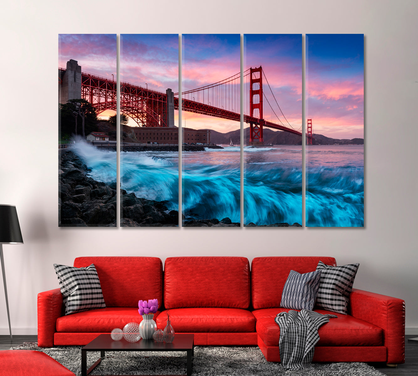 Golden Gate Bridge in San Francisco at Sunset Canvas Print-Canvas Print-CetArt-1 Panel-24x16 inches-CetArt