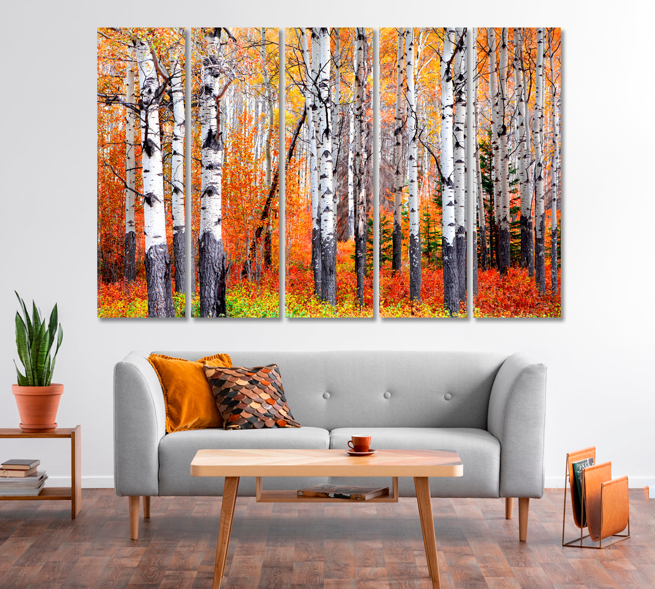 Aspen Trees in Banff National Park in Autumn Canvas Print-Canvas Print-CetArt-1 Panel-24x16 inches-CetArt