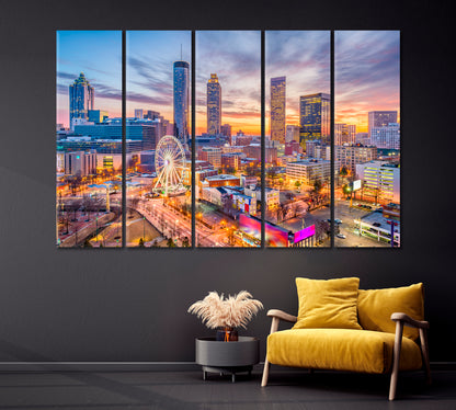 Downtown Atlanta USA Canvas Print-Canvas Print-CetArt-1 Panel-24x16 inches-CetArt