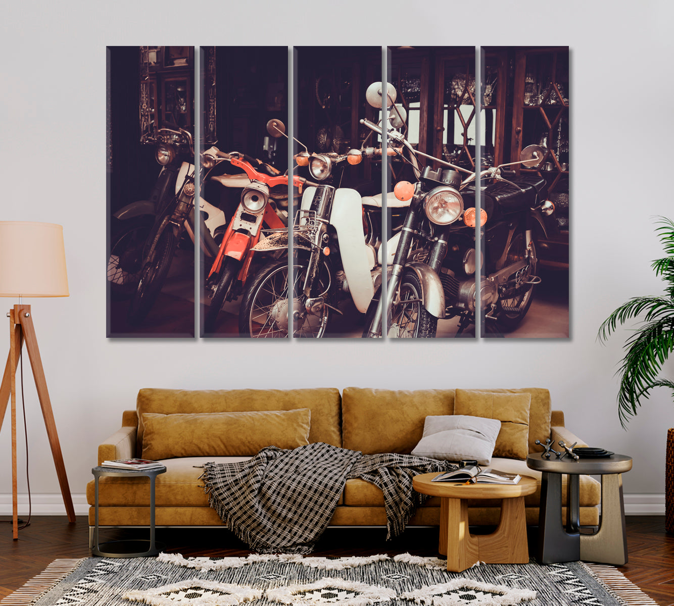 Old Classic Motorcycles Canvas Print-Canvas Print-CetArt-1 Panel-24x16 inches-CetArt