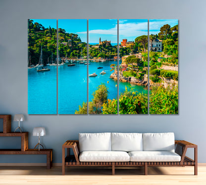 Cove in Resort Town of Portofino Italy Canvas Print-Canvas Print-CetArt-1 Panel-24x16 inches-CetArt