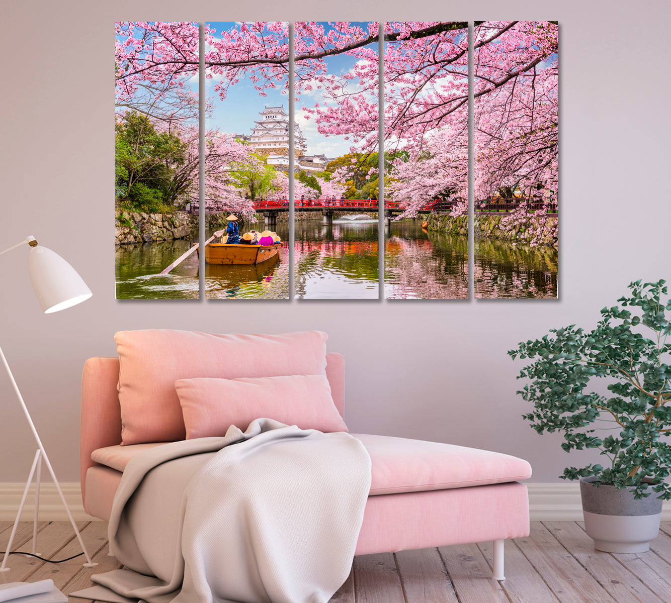 Himeji Castle and Cherry Blossom Season Japan Canvas Print-Canvas Print-CetArt-1 Panel-24x16 inches-CetArt