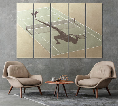 Tennis Player's Shadow Canvas Print-Canvas Print-CetArt-1 Panel-24x16 inches-CetArt