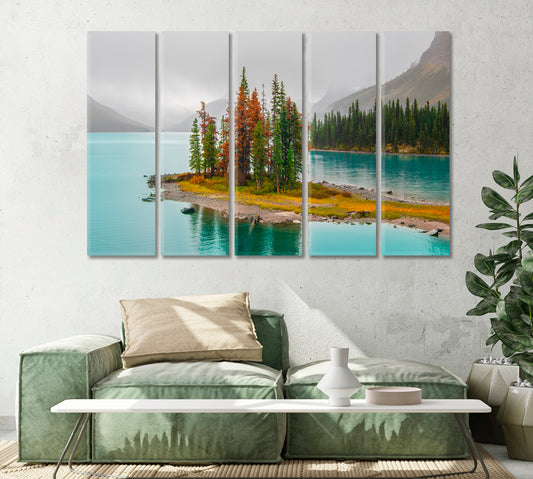 Maligne Lake Spirit Island Alberta Canvas Print-Canvas Print-CetArt-1 Panel-24x16 inches-CetArt