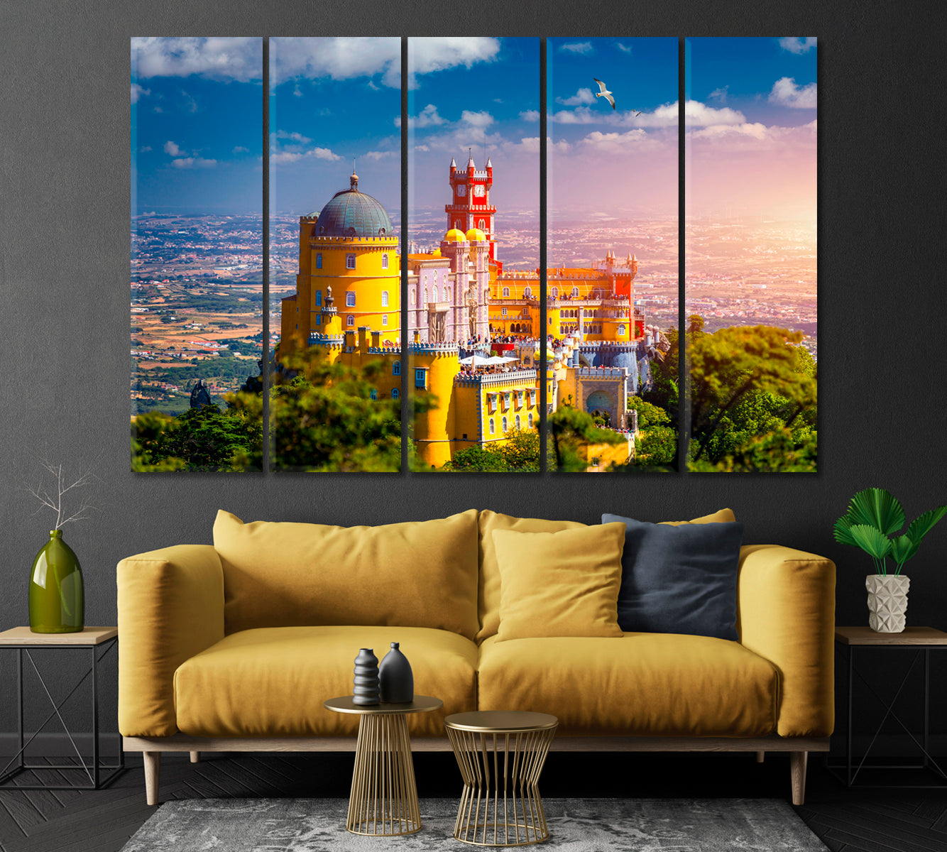 Panoramic View of Pena Palace Portugal Canvas Print-Canvas Print-CetArt-1 Panel-24x16 inches-CetArt