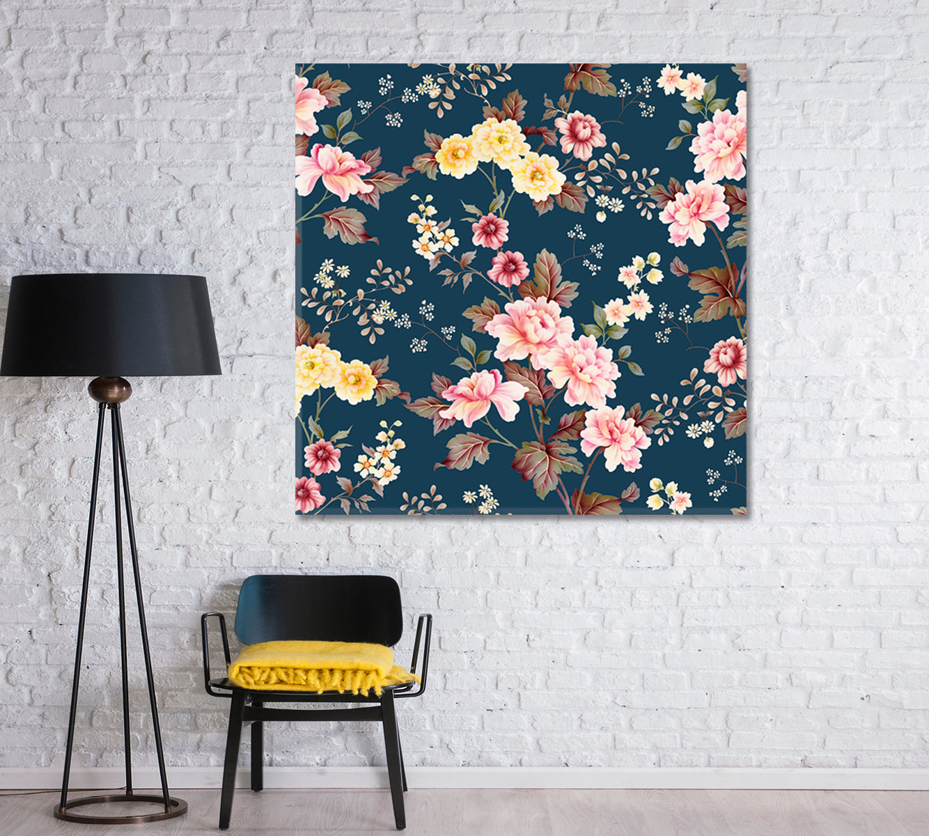 Abstract Hibiscus Flowers Canvas Print-Canvas Print-CetArt-1 panel-12x12 inches-CetArt