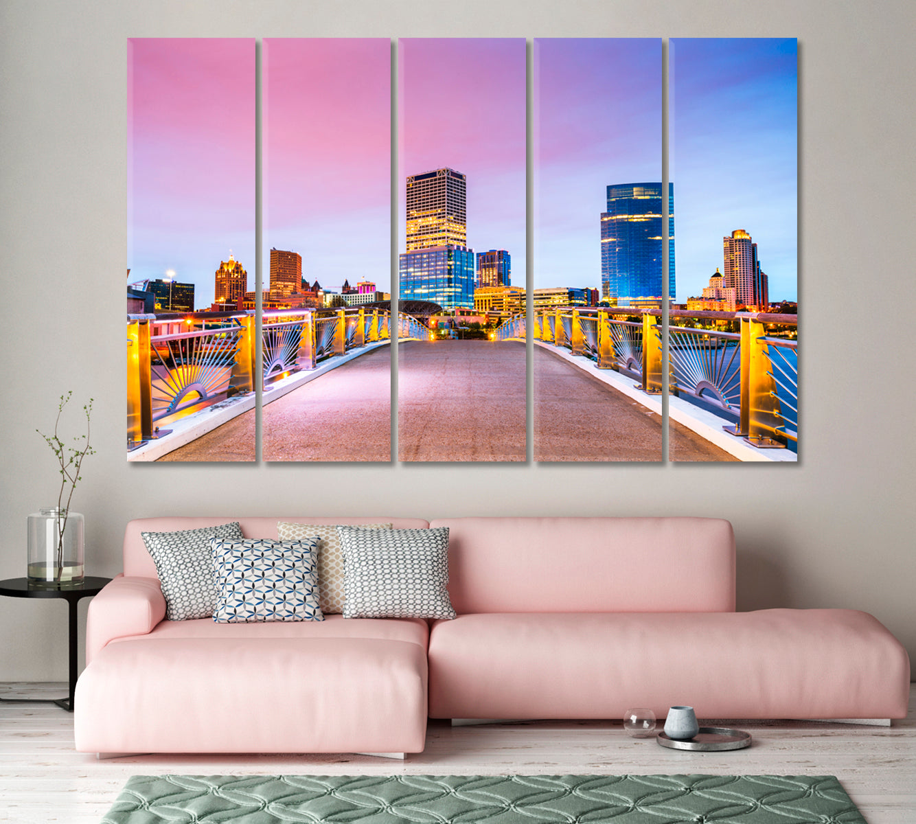 Downtown Milwaukee Wisconsin USA Canvas Print-Canvas Print-CetArt-1 Panel-24x16 inches-CetArt