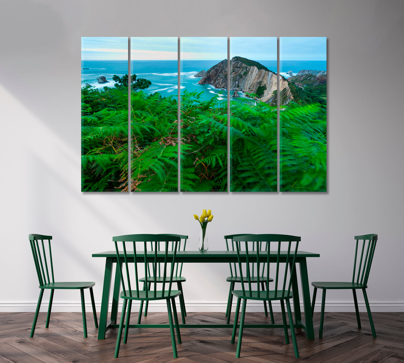 Wild Fern on El Silencio Beach Spain Canvas Print-Canvas Print-CetArt-1 Panel-24x16 inches-CetArt