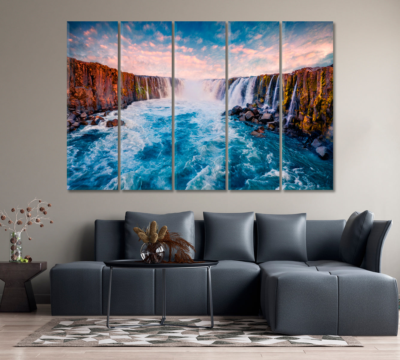 Selfoss Waterfall in Jokulsargljufur National Park Iceland Canvas Print-Canvas Print-CetArt-1 Panel-24x16 inches-CetArt