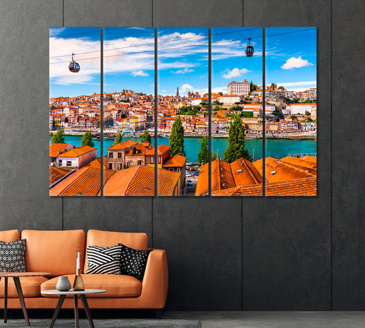 Porto Old Town on Douro River Portugal Canvas Print-Canvas Print-CetArt-1 Panel-24x16 inches-CetArt