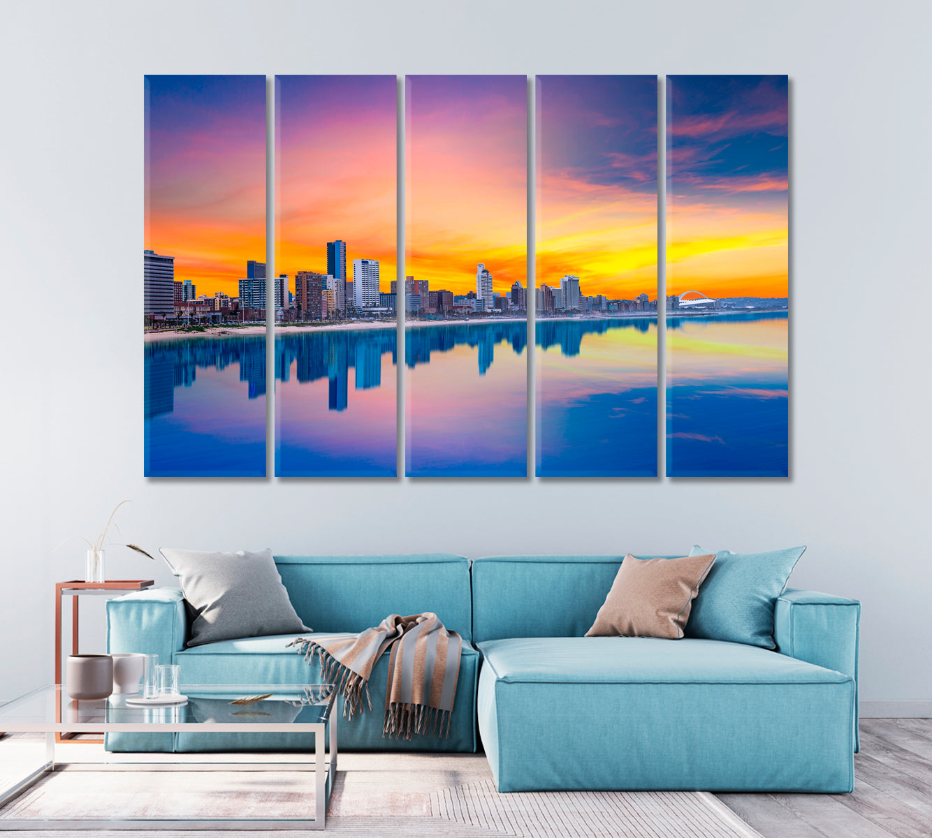 Durban City Skyline South Africa Canvas Print-Canvas Print-CetArt-1 Panel-24x16 inches-CetArt