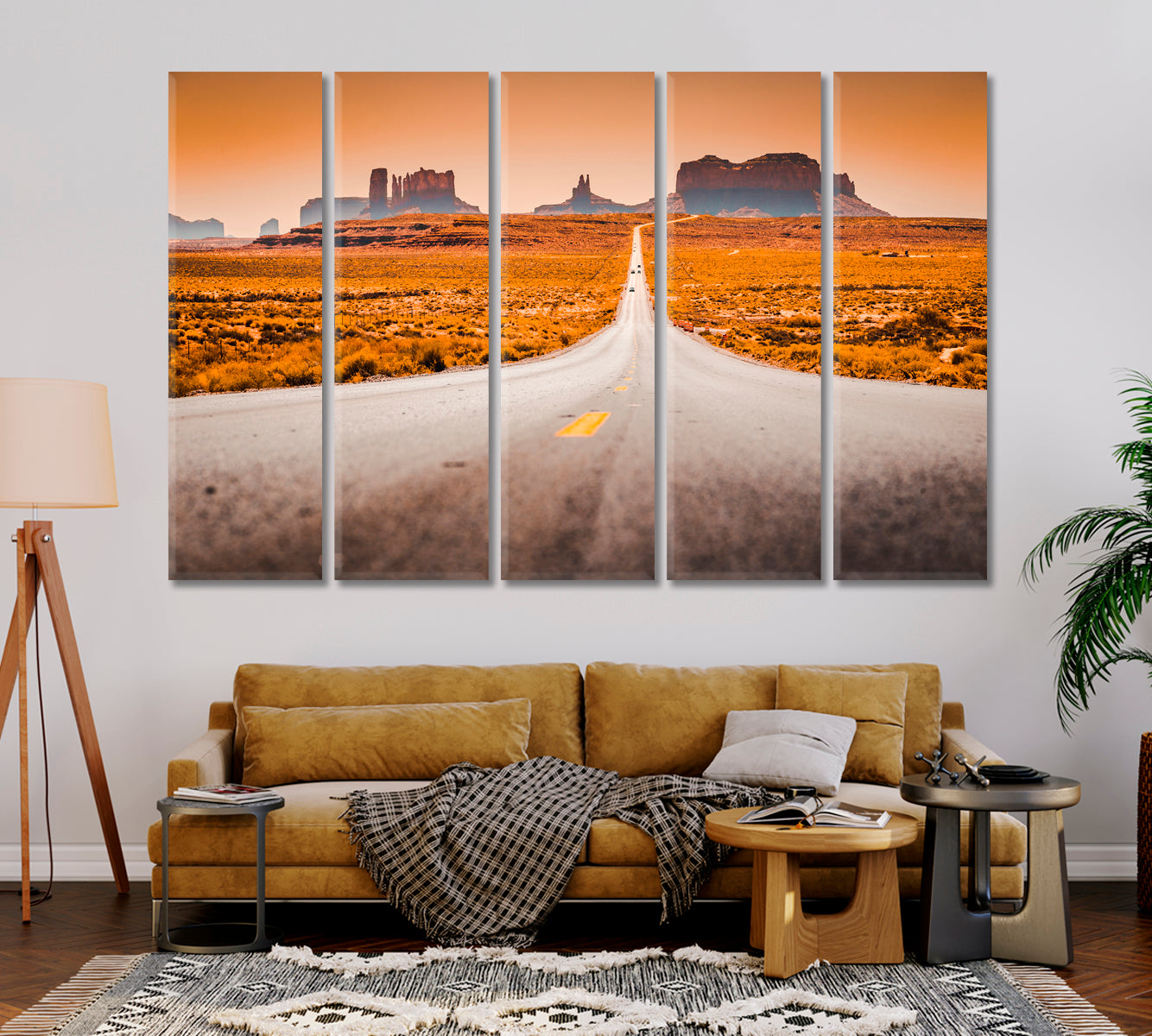 Historic US Route 163 through Monument Valley Utah USA Canvas Print-Canvas Print-CetArt-1 Panel-24x16 inches-CetArt