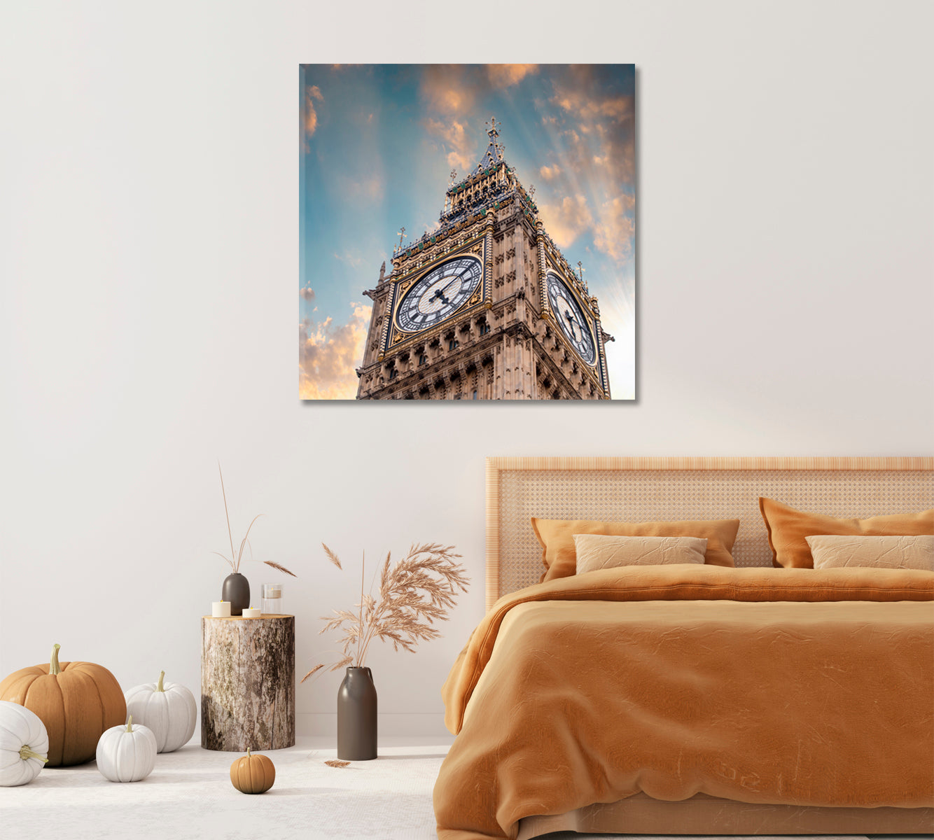 Big Ben Clock Tower London UK Canvas Print-Canvas Print-CetArt-1 panel-12x12 inches-CetArt