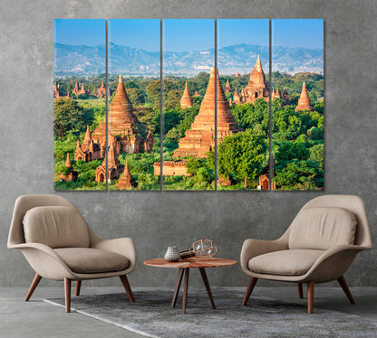 Ancient Temple Landscape in Myanmar Bagan Canvas Print-Canvas Print-CetArt-1 Panel-24x16 inches-CetArt