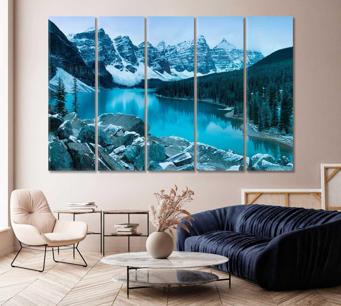 Winter Morning Moraine Lake Banff National Park Canada Canvas Print-Canvas Print-CetArt-1 Panel-24x16 inches-CetArt