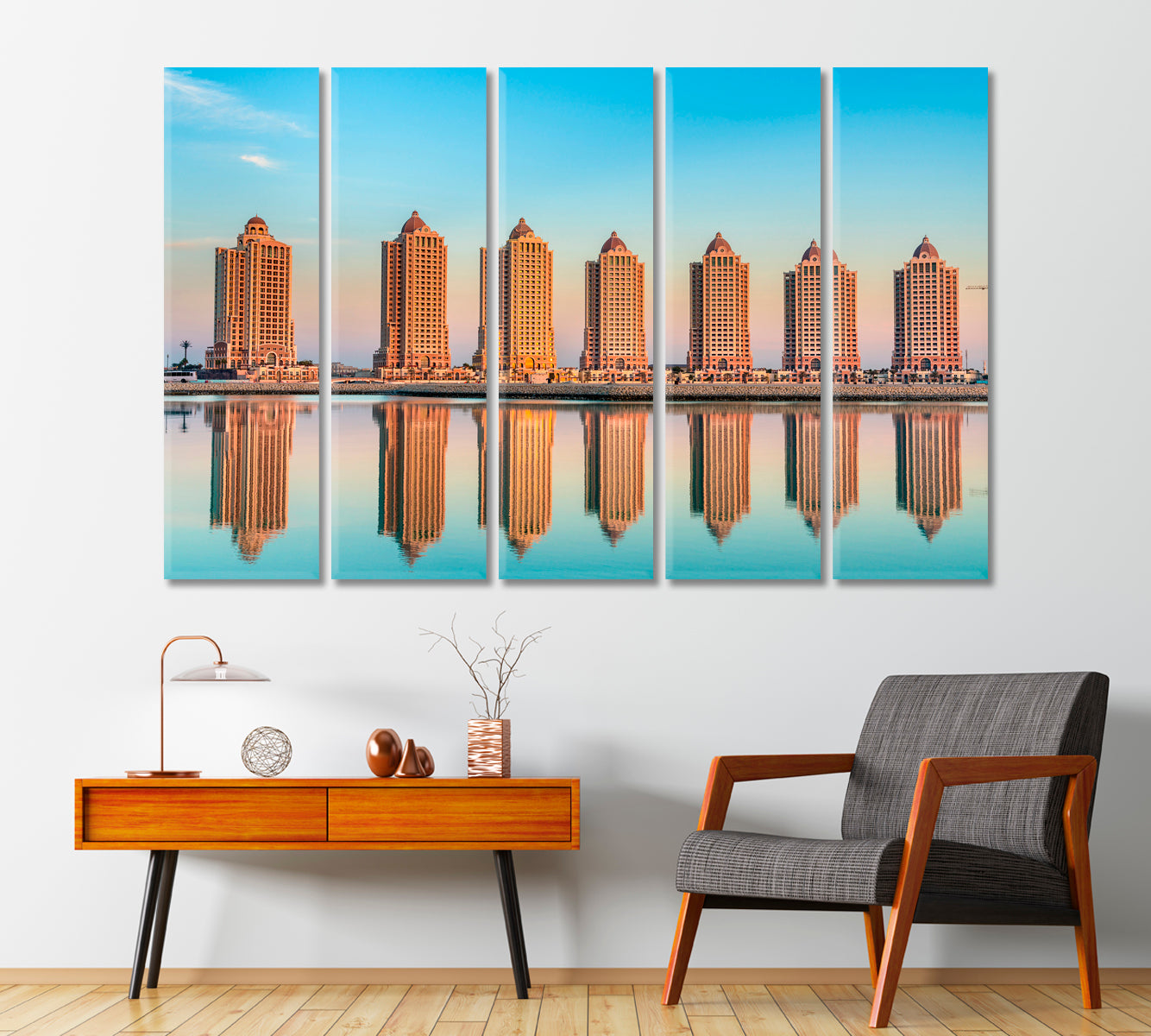 Residential Buildings on Pearl Doha Qatar Canvas Print-Canvas Print-CetArt-1 Panel-24x16 inches-CetArt