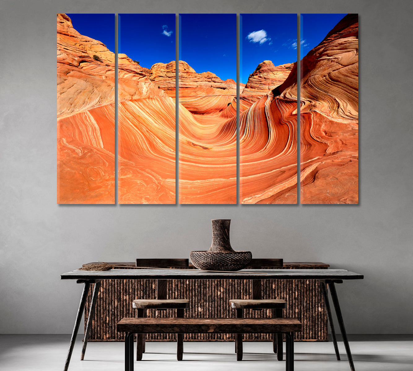 Marble Canyon Wave Arizona USA Canvas Print-Canvas Print-CetArt-1 Panel-24x16 inches-CetArt