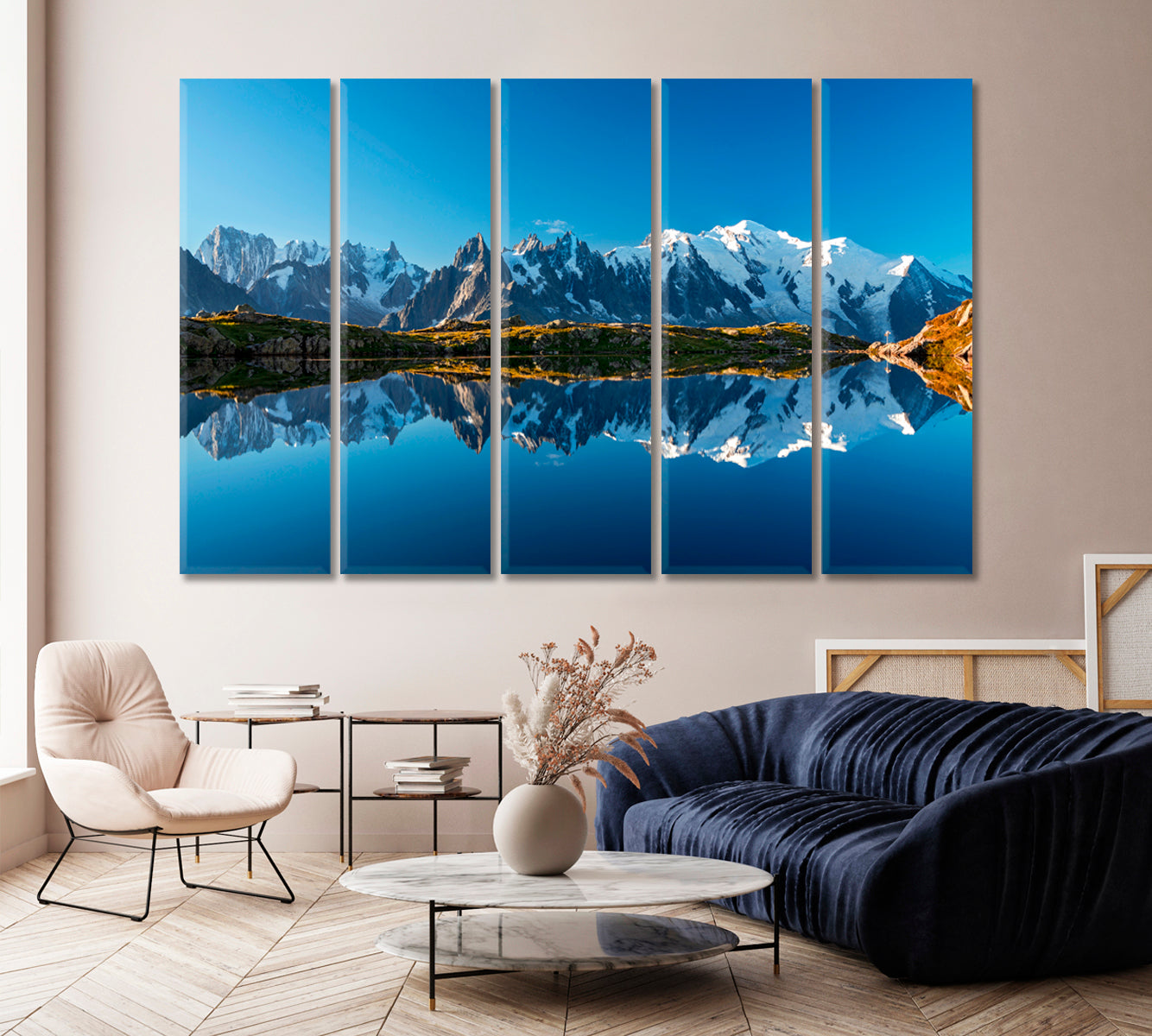 Mont Blanc Reflection in Lac Blanc Lake France Canvas Print-Canvas Print-CetArt-1 Panel-24x16 inches-CetArt