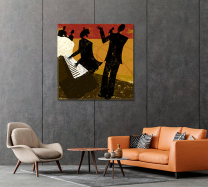 Jazz Band Canvas Print-Canvas Print-CetArt-1 panel-12x12 inches-CetArt