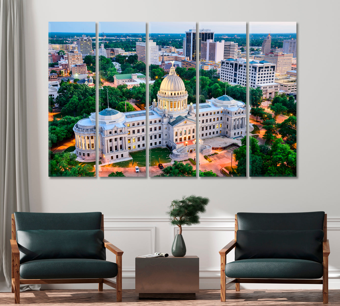 Mississippi State Capitol United State Canvas Print-Canvas Print-CetArt-1 Panel-24x16 inches-CetArt