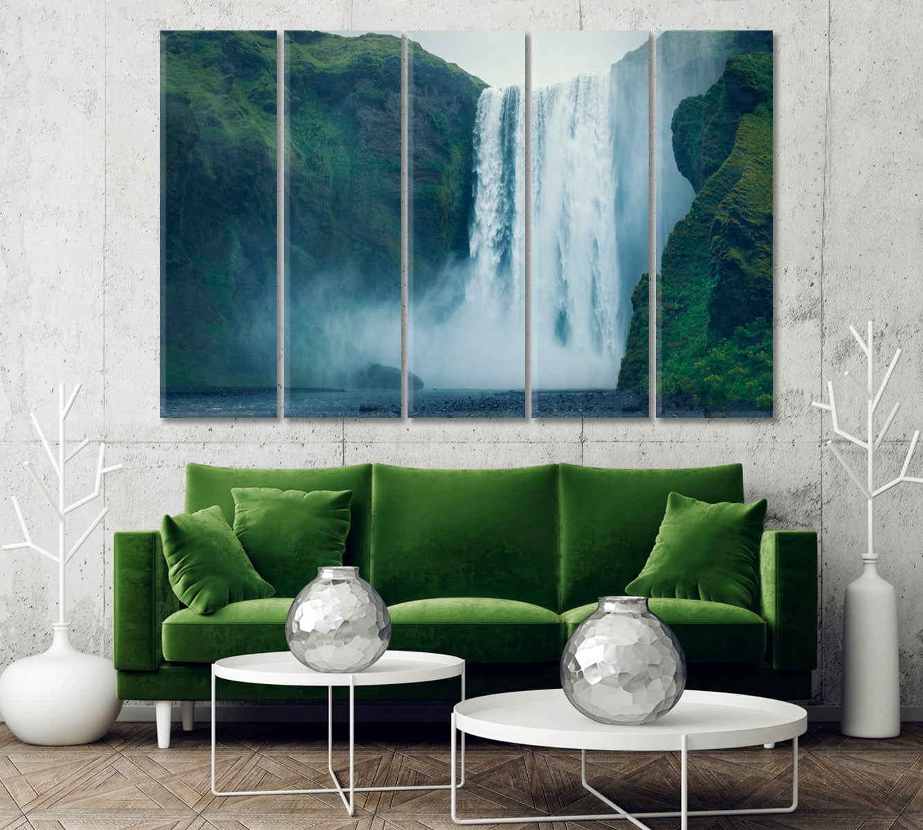 The Majestic Skogafoss Waterfall Iceland Canvas Print-Canvas Print-CetArt-1 Panel-24x16 inches-CetArt