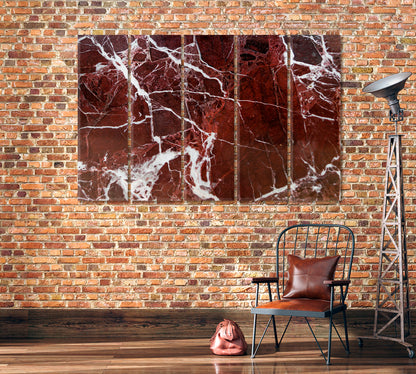 Dark Red Marble Canvas Print-Canvas Print-CetArt-1 Panel-24x16 inches-CetArt