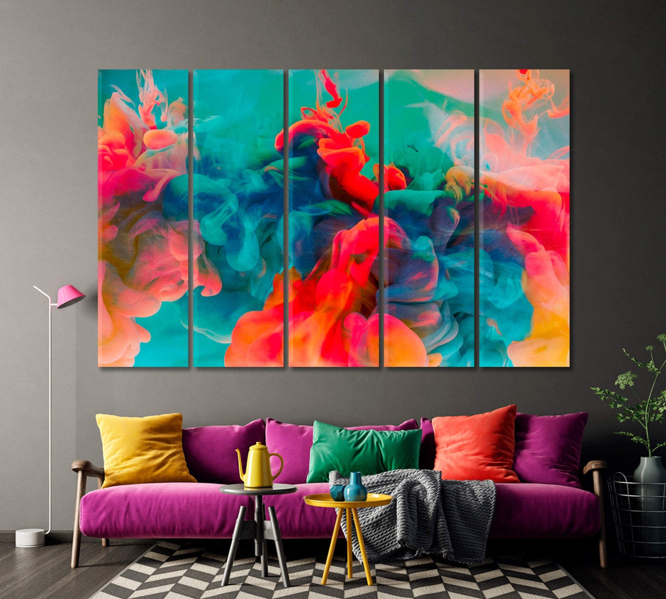 Colorful Haze Abstract Art Canvas Print-Canvas Print-CetArt-1 Panel-24x16 inches-CetArt