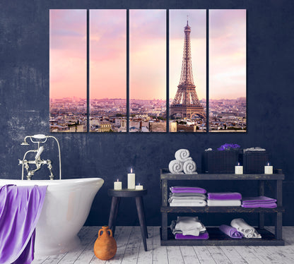 Panorama Paris and Eiffel Tower Canvas Print-Canvas Print-CetArt-1 Panel-24x16 inches-CetArt