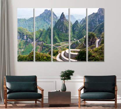 Winding Road of Tianmen Mountain Zhangjiajie National Park Hunan China Canvas Print-Canvas Print-CetArt-1 Panel-24x16 inches-CetArt