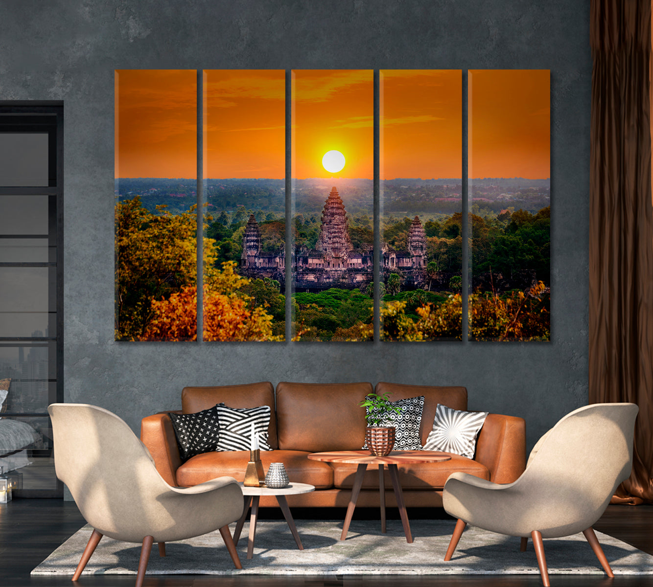 Angkor Wat Temple at Sunset Siem Reap Cambodia Canvas Print-Canvas Print-CetArt-1 Panel-24x16 inches-CetArt