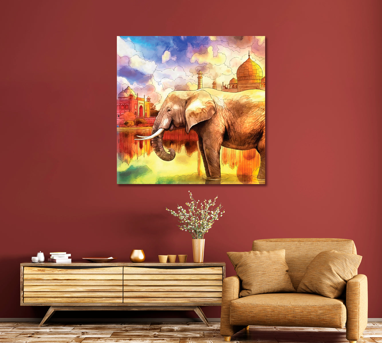 Beautiful Elephant Canvas Print-Canvas Print-CetArt-1 panel-12x12 inches-CetArt