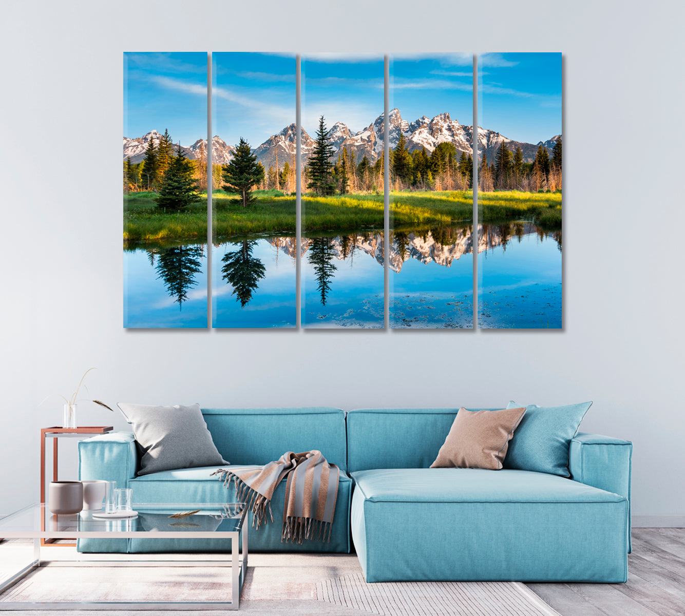 Grand Teton National Park Mountain Landscape USA Canvas Print-Canvas Print-CetArt-1 Panel-24x16 inches-CetArt