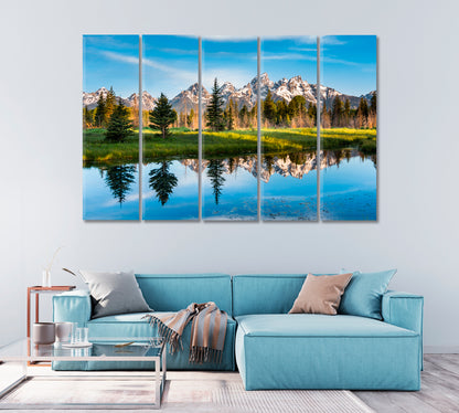 Grand Teton National Park Mountain Landscape USA Canvas Print-Canvas Print-CetArt-1 Panel-24x16 inches-CetArt