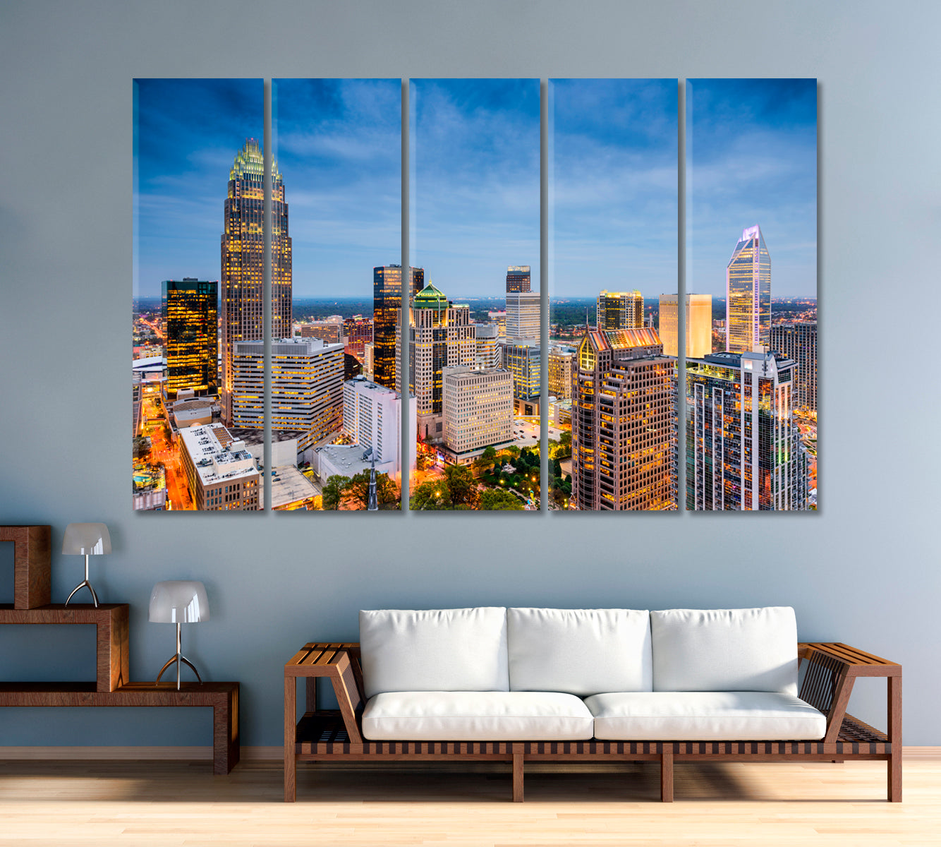 Charlotte Skyscrapers USA Canvas Print-Canvas Print-CetArt-1 Panel-24x16 inches-CetArt