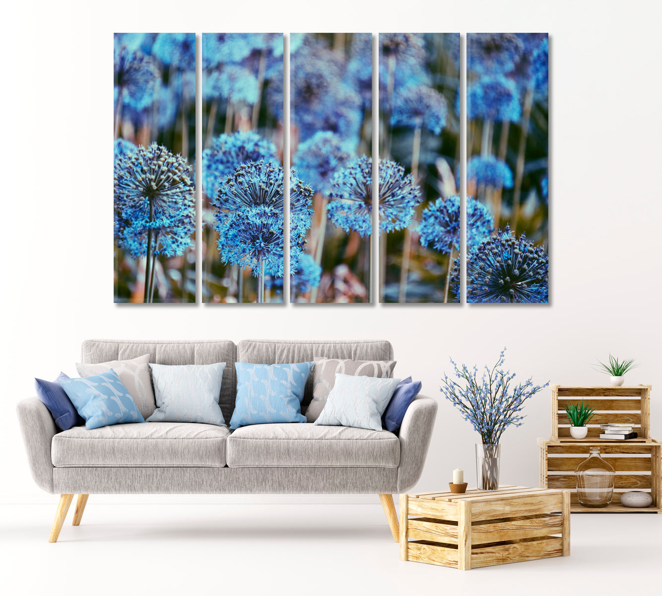 Alliums Flowers Canvas Print-Canvas Print-CetArt-1 Panel-24x16 inches-CetArt