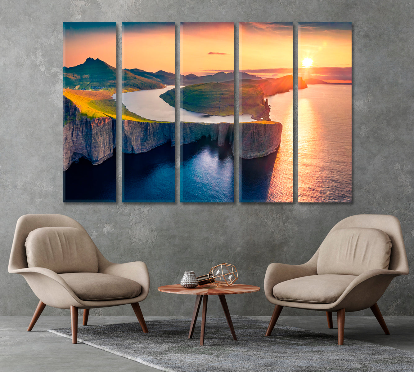 Beautiful Sorvagsvatn Lake Vagar Faroe Islands Canvas Print-Canvas Print-CetArt-1 Panel-24x16 inches-CetArt