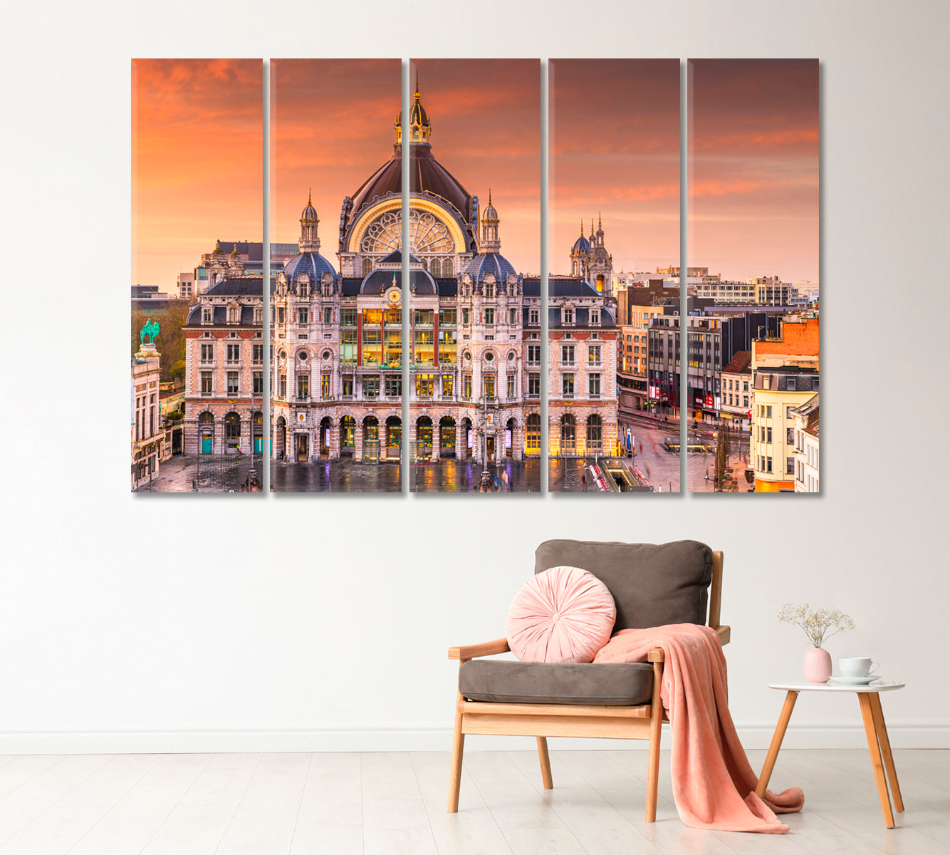 Antwerp Central Train Station Belgium Canvas Print-Canvas Print-CetArt-1 Panel-24x16 inches-CetArt