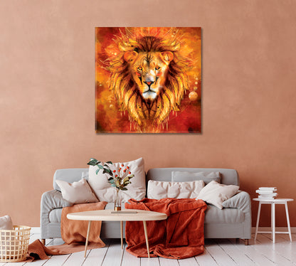 Abstract Lion Canvas Print-Canvas Print-CetArt-1 panel-12x12 inches-CetArt