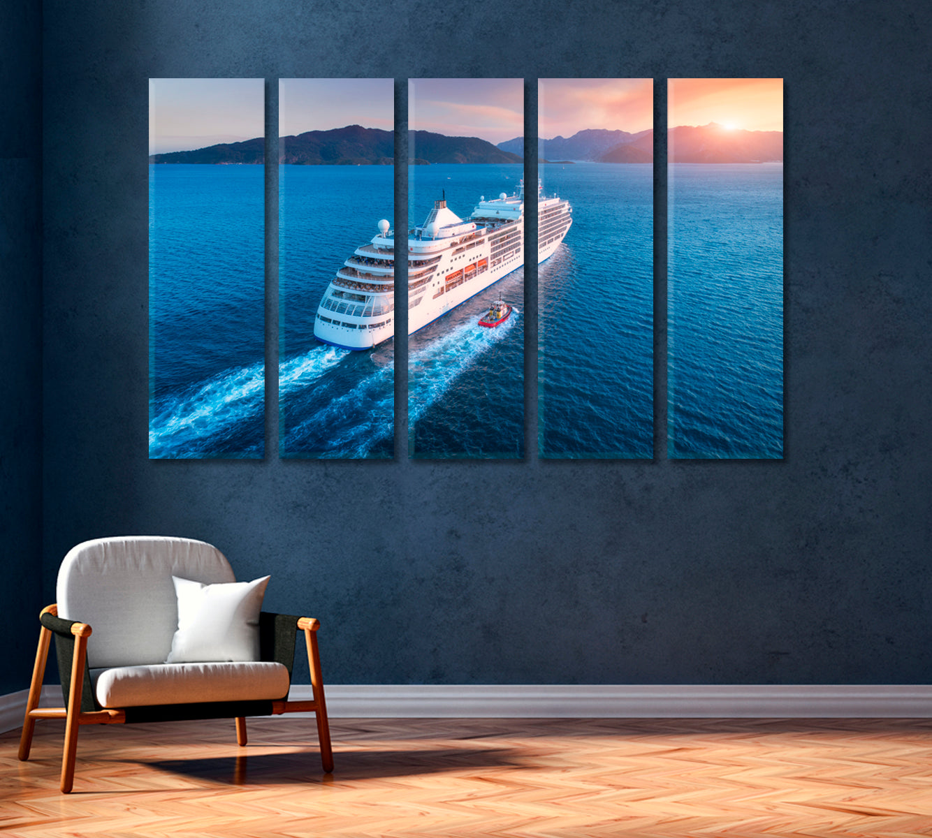 Luxury Cruise Ship in Harbor Canvas Print-Canvas Print-CetArt-1 Panel-24x16 inches-CetArt